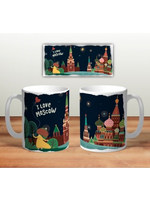 Кружка сувенирная «I love Moscow - Zaryadye»