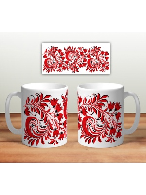 Кружка сувенирная «Цветочная роспись mug113» 