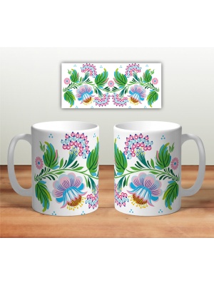 Кружка сувенирная «Цветочная роспись mug120»