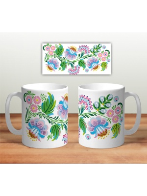 Кружка сувенирная «Цветочная роспись mug121» 