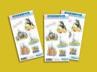 Набор стикеров «Акварельный Петербург», наклейки