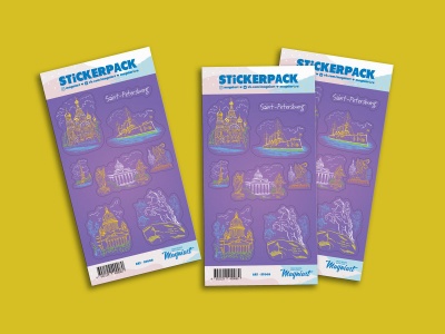 Набор стикеров «Петербург в линиях», наклейки