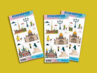 Набор стикеров «Минималистичный Петербург», наклейки