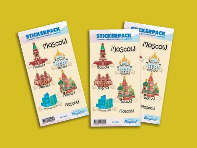 Набор стикеров «Иллюстрированная Москва», наклейки