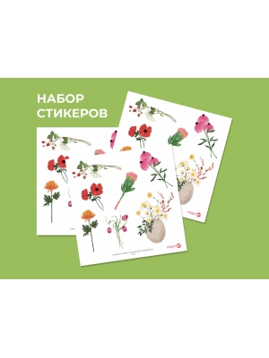Набор наклеек (стикеров) №4 «Ботаника» 13х13см