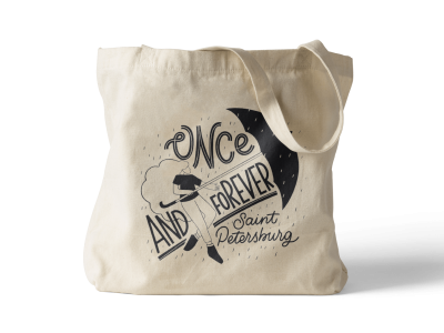 Сумка-шопер с принтом «Once and forever»