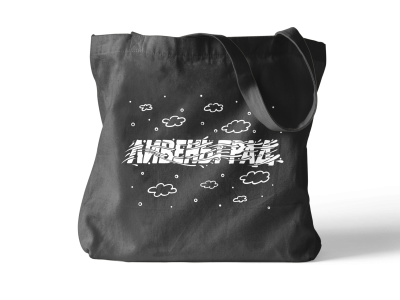 Черная сумка шопер с принтом «Ливеньград»