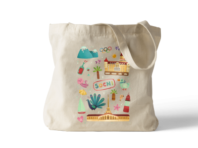 Сумка шопер «Sochi, коллаж» (Сочи)